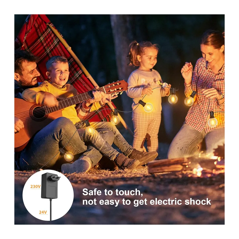 Guirlande Lumineuse 30M, Guirlande Guinguette avec G40 50+2 LED Ampoules, Imperméable