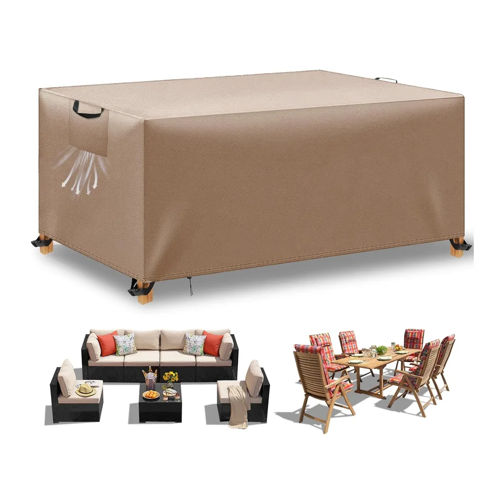 Housse de protection pour meubles de jardin, imperméable, coupe-vent, anti-UV, charges