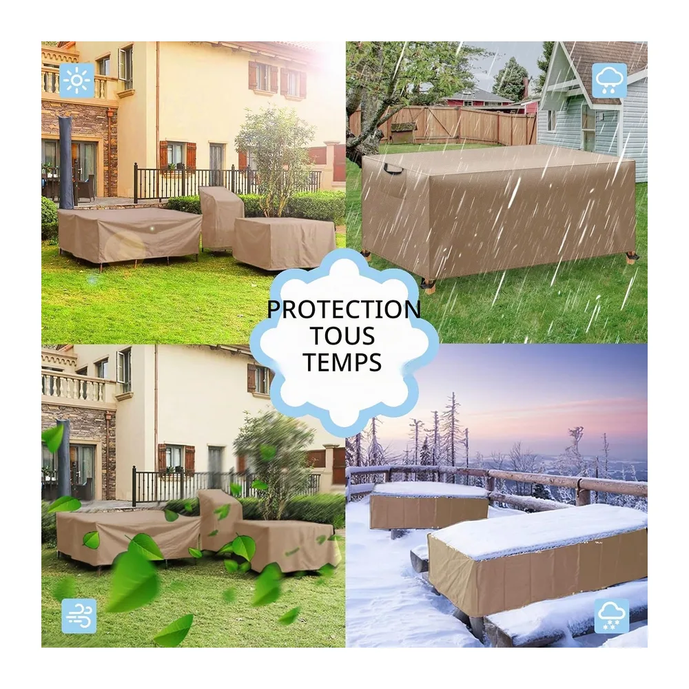 Housse de protection pour meubles de jardin, imperméable, coupe-vent, anti-UV, charges lourdes, tissu Oxford 420D, pour 