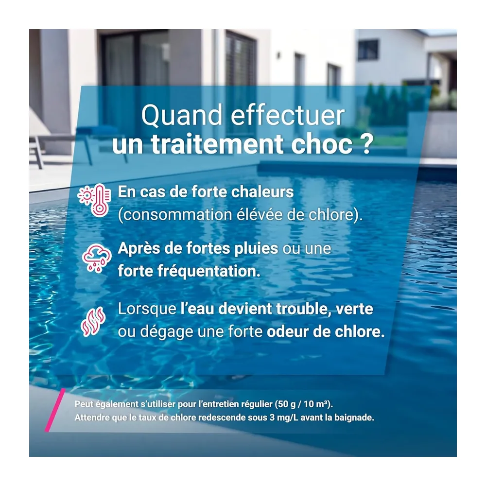 BELLAQUA Chlore Choc Piscine & Spa 1 kg Chlore Rapide & Entretien Régulier