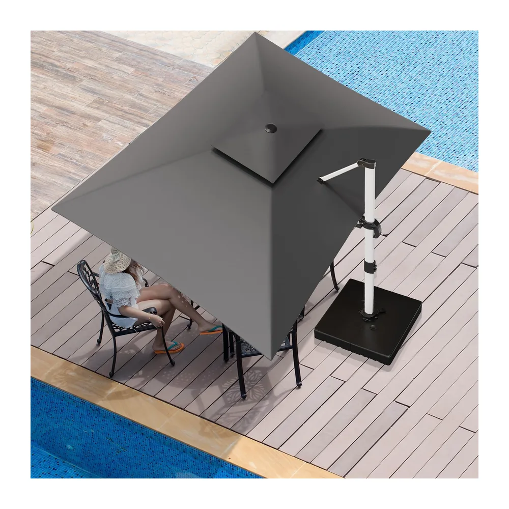 Devoko Parasol Déporté Carré, Canopée Monocouche Parasol de Jardin Extérieur en Aluminium