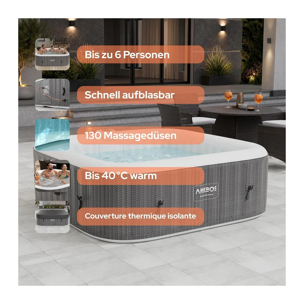 Arebos Spa Gonflable 2400W
