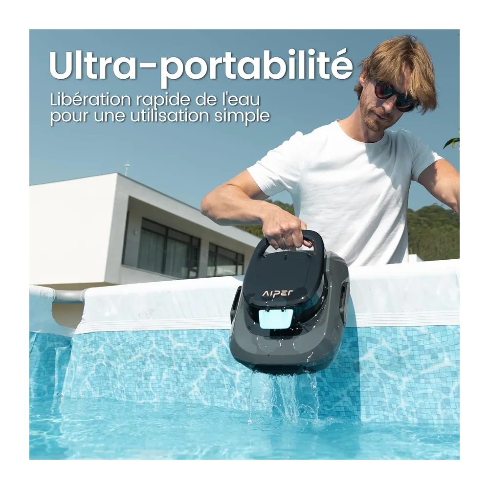 AIPER Scuba SE Robot Piscine, Aspirateur Piscine sans Fil, 90 Minutes de Nettoyage