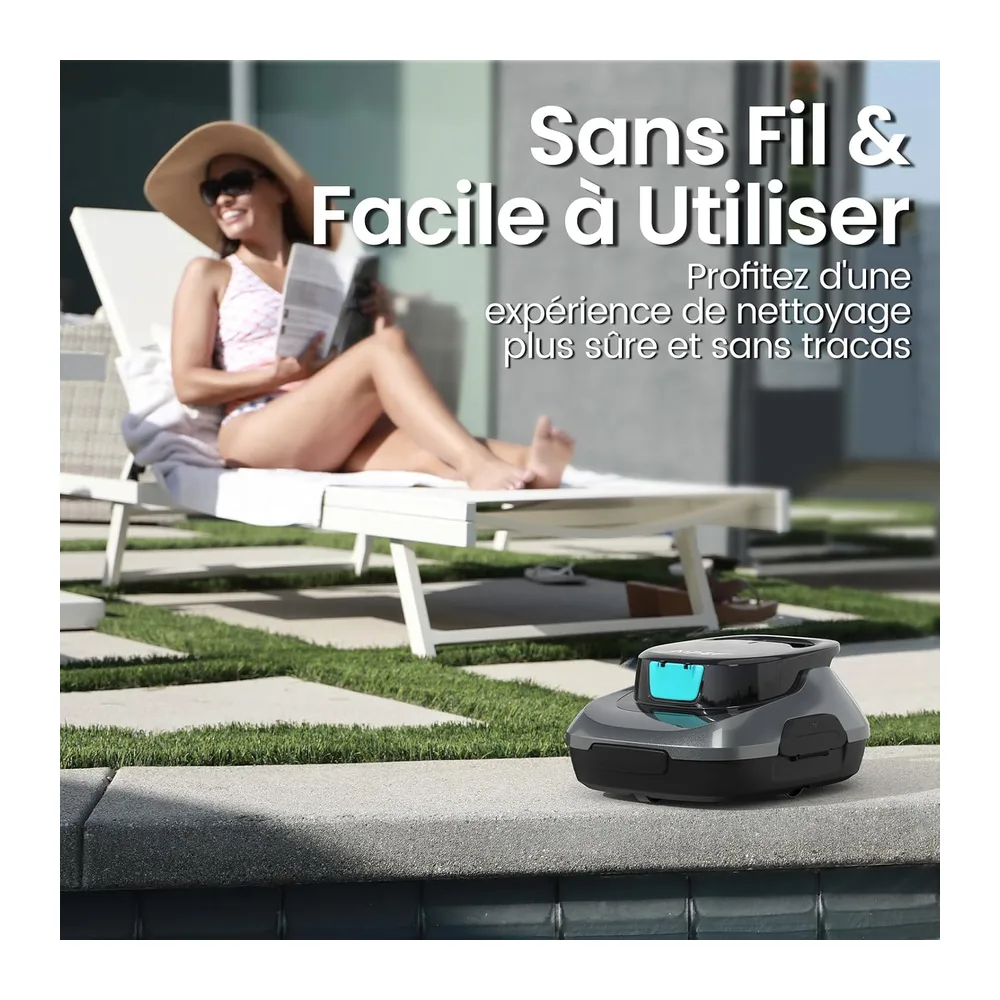 AIPER Scuba SE Robot Piscine, Aspirateur Piscine sans Fil, 90 Minutes de Nettoyage