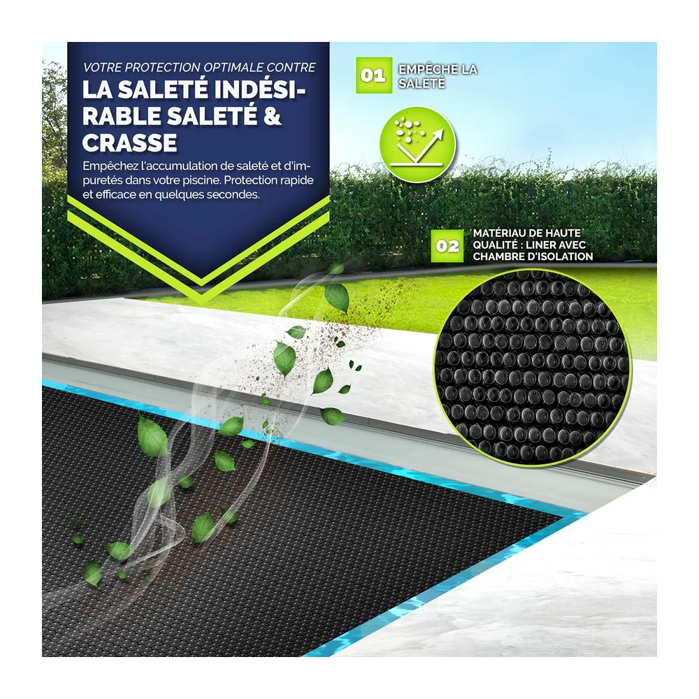 tillvex® Bâche Solaire de Piscine, 400 µm, rectangulaire, 549 x 274 cm, Film Thermique à