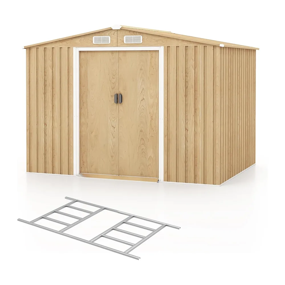COSTWAY Abri de Jardin 5㎡ en Acier Galvanisé Anti-UV, 259 x 196 x 184 CM, Cabane de