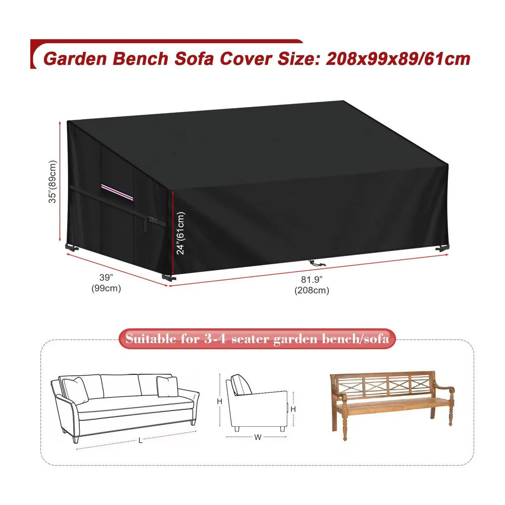 LAMUNI Housses de Protection Imperméable de Canapé 3-4 Places Housse Banc de Jardin