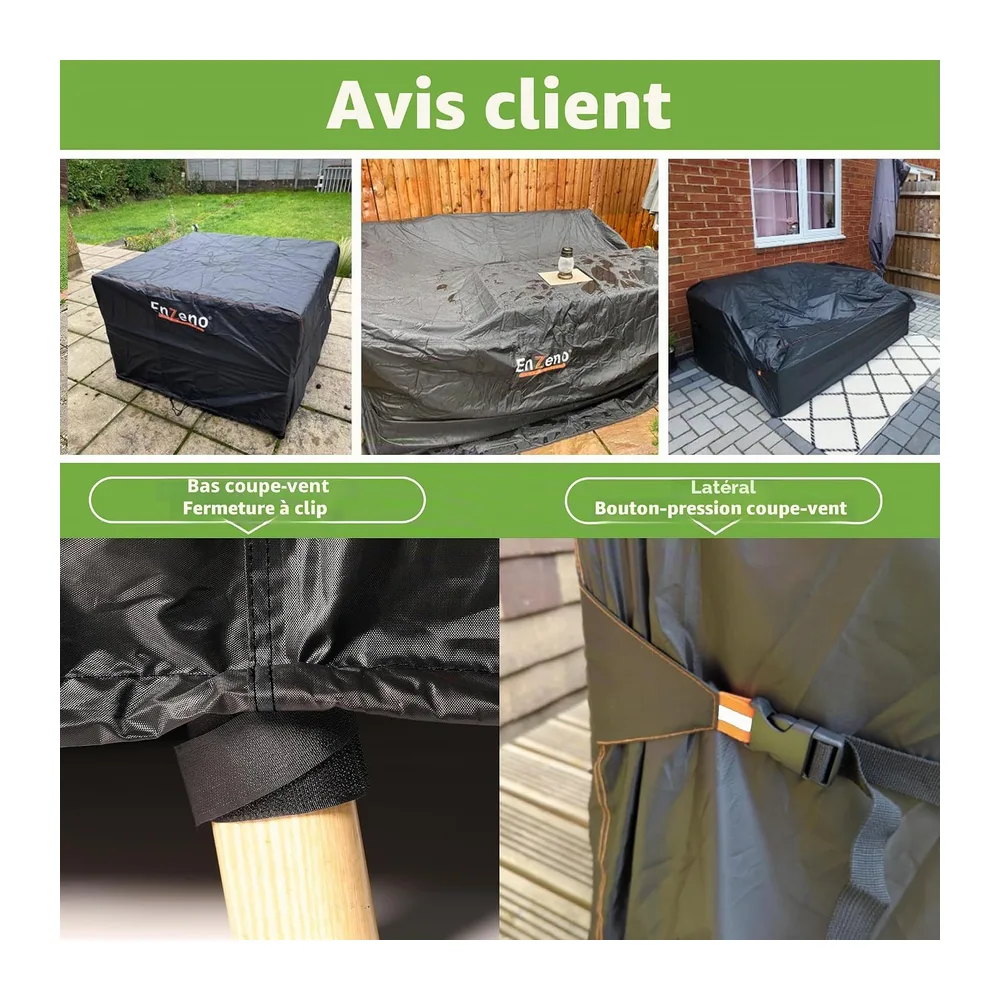 Enzeno Housse de protection imperméable pour meubles de jardin - Résistante à l'hiver
