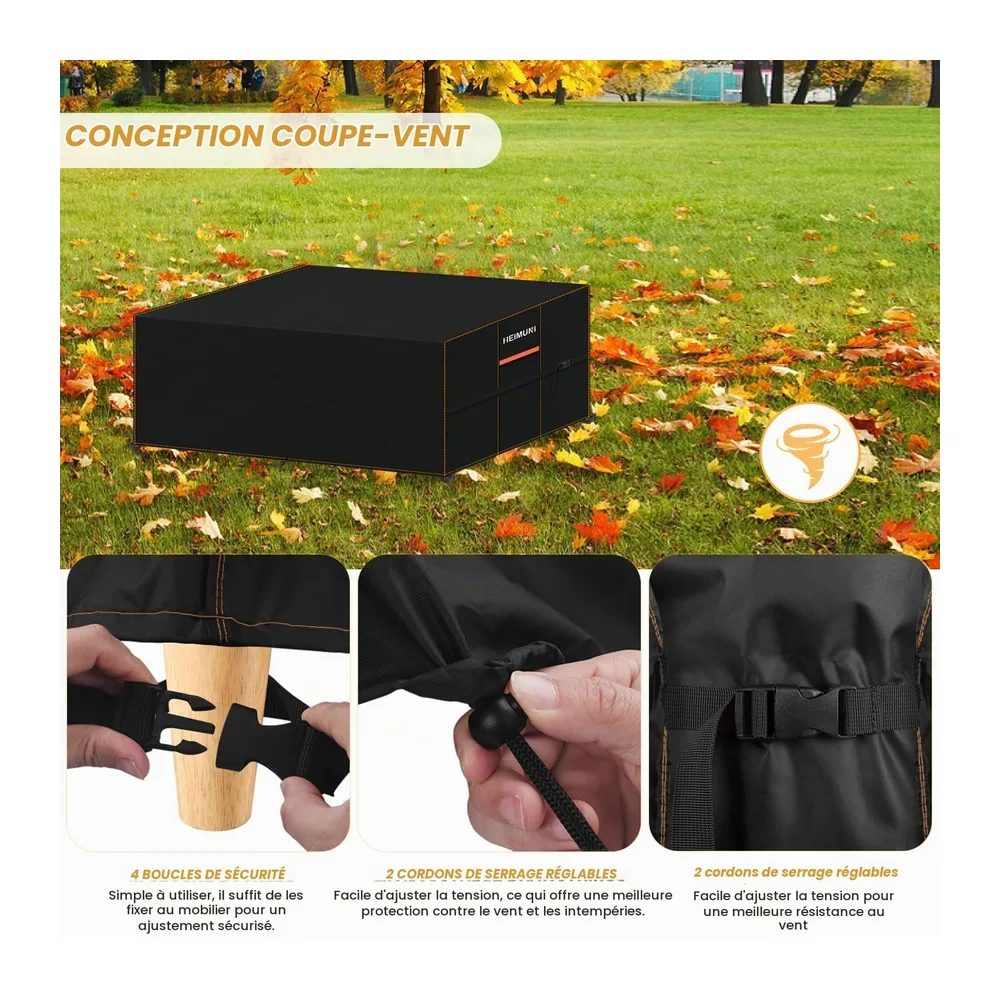 Housse Salon de Jardin Exterieur, 180x90x80cm Bâche Table Exterieur