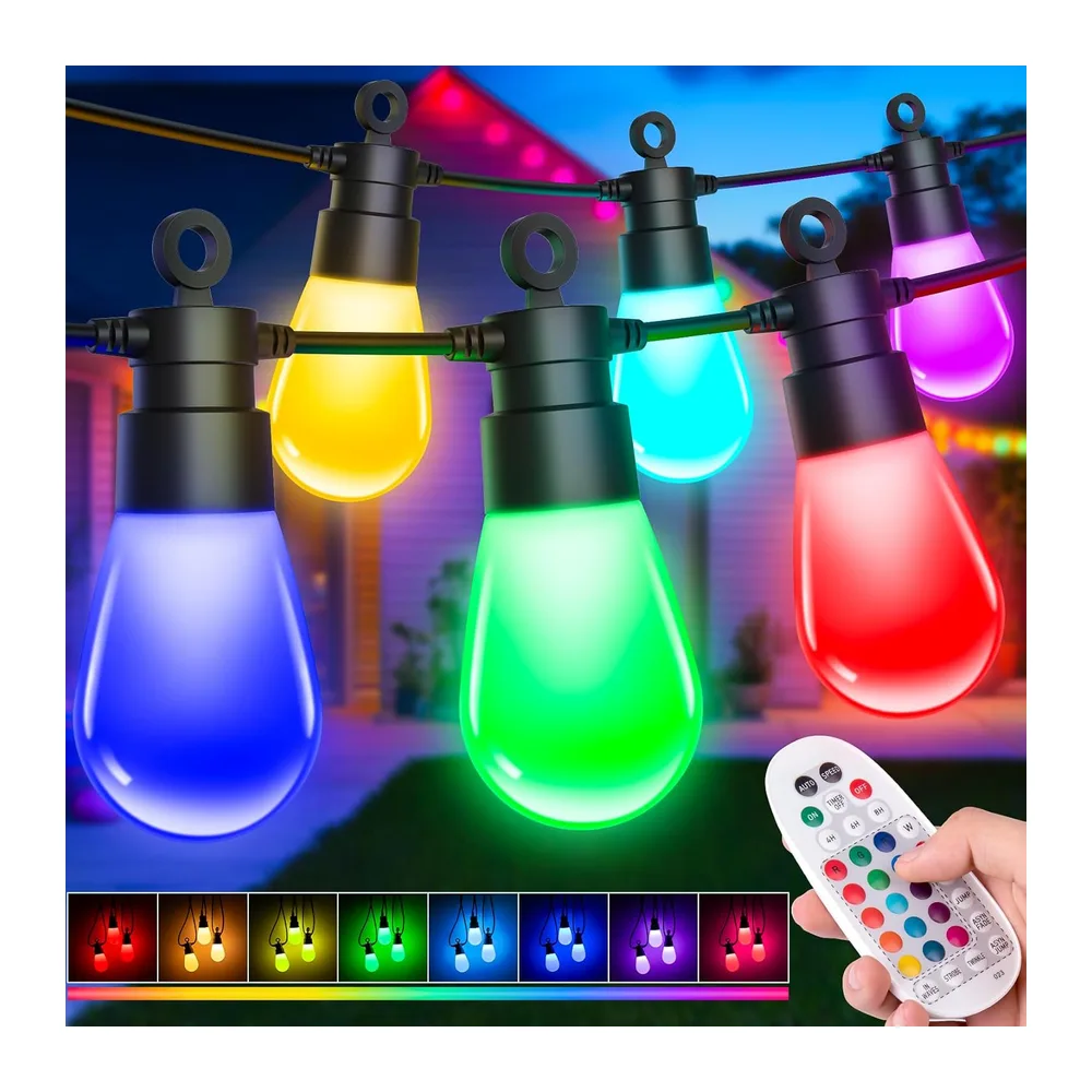 Guirlande Lumineuse Exterieure Jardin Noël, 21M LED RGB Changement Couleur