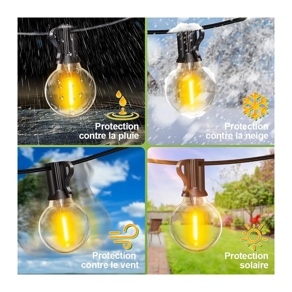 Guirlande Exterieure Lumineuse Guinguette 10M - 30Ft Extérieur Lumières LED