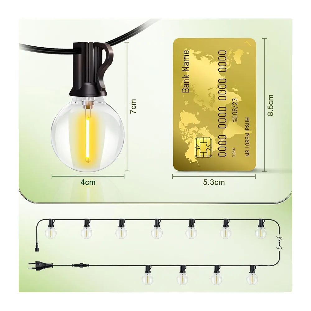 Guirlande Exterieure Lumineuse Guinguette 10M - 30Ft Extérieur Lumières LED