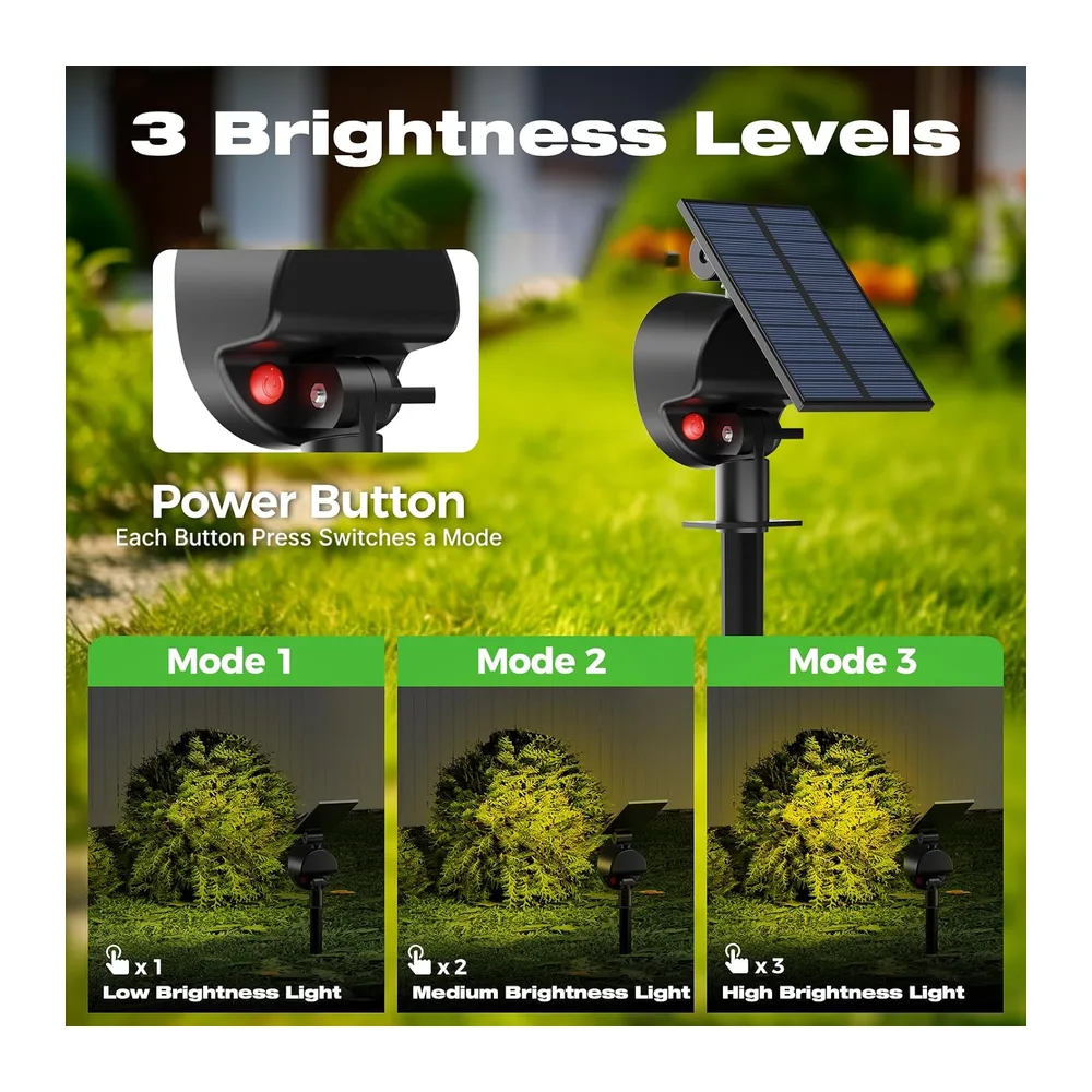 nipify Spot Solaire Eexterieur Lot de 4, Lampe Solaire Jardin 53 LED/3 Modes, Étanche