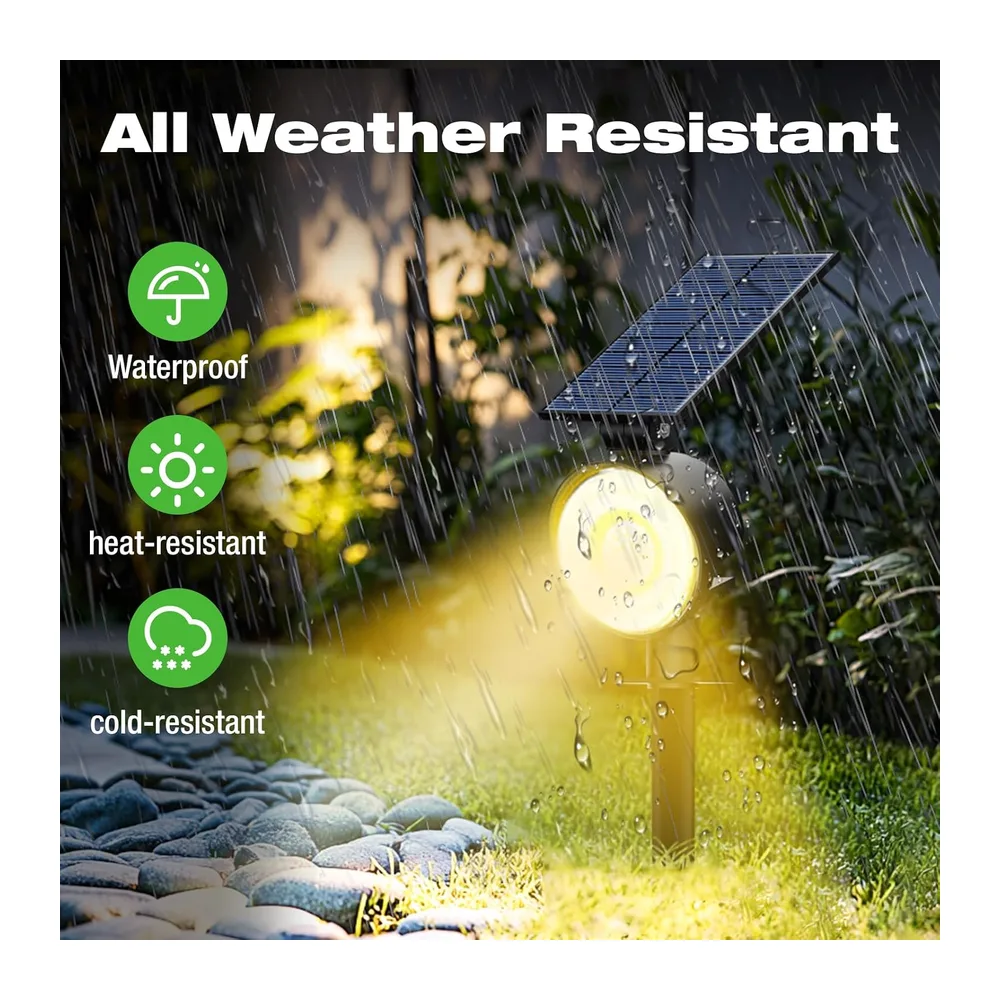 nipify Spot Solaire Eexterieur Lot de 4, Lampe Solaire Jardin 53 LED/3 Modes, Étanche