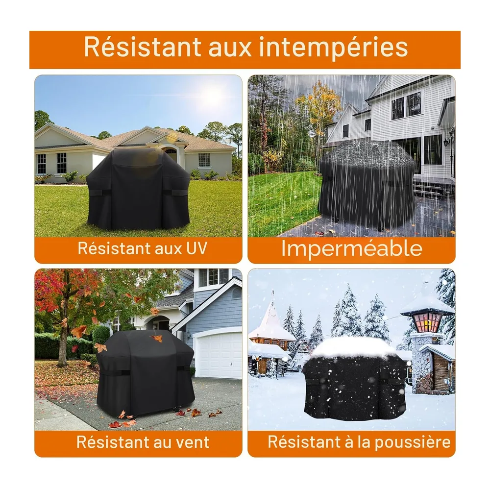 Housse Barbecue Exterieur 132cm pour Weber Spirit série 300, Housse Plancha Exterieur