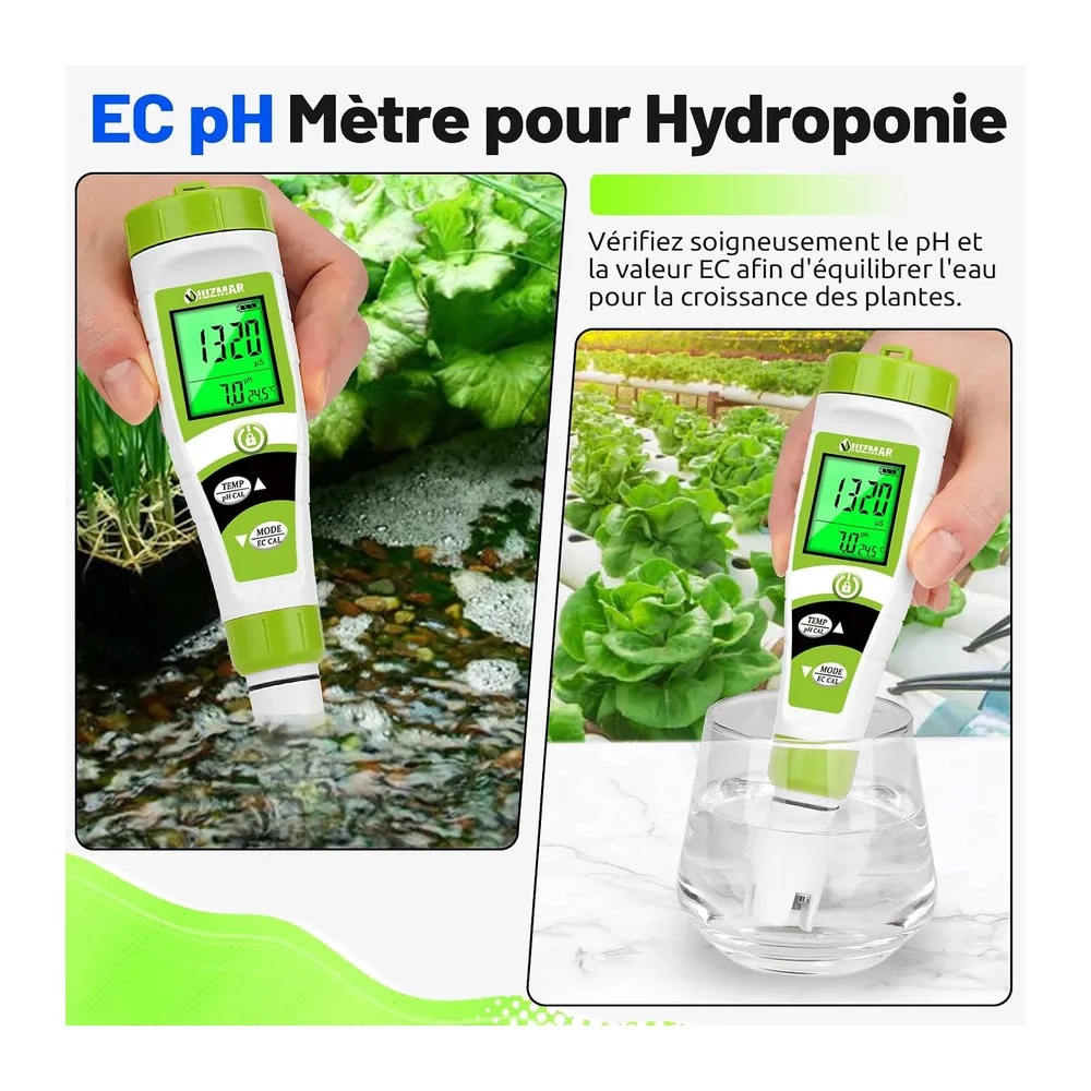 UIUZMAR pH Mètre 4 en 1 Testeur pH Piscine Électronique