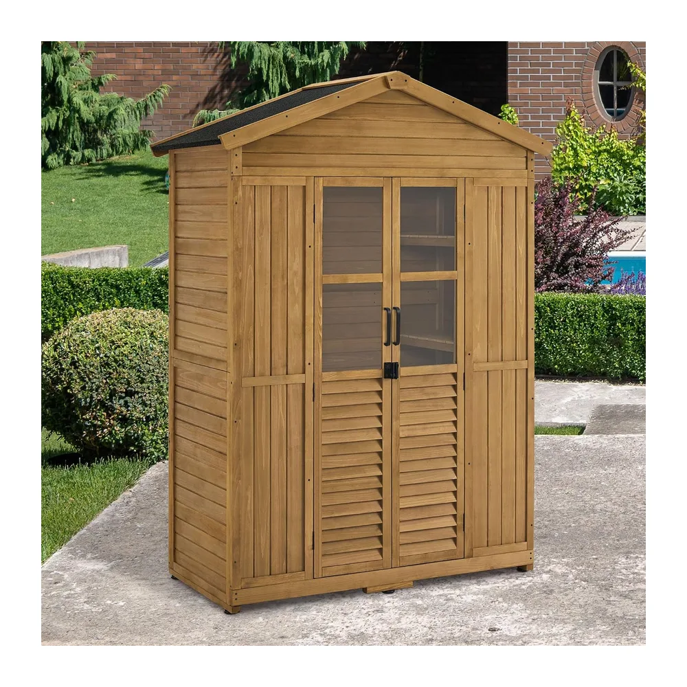 M MCombo Armoire de Jardin abri de Jardin en Bois résistant aux intempéries, Armoire à