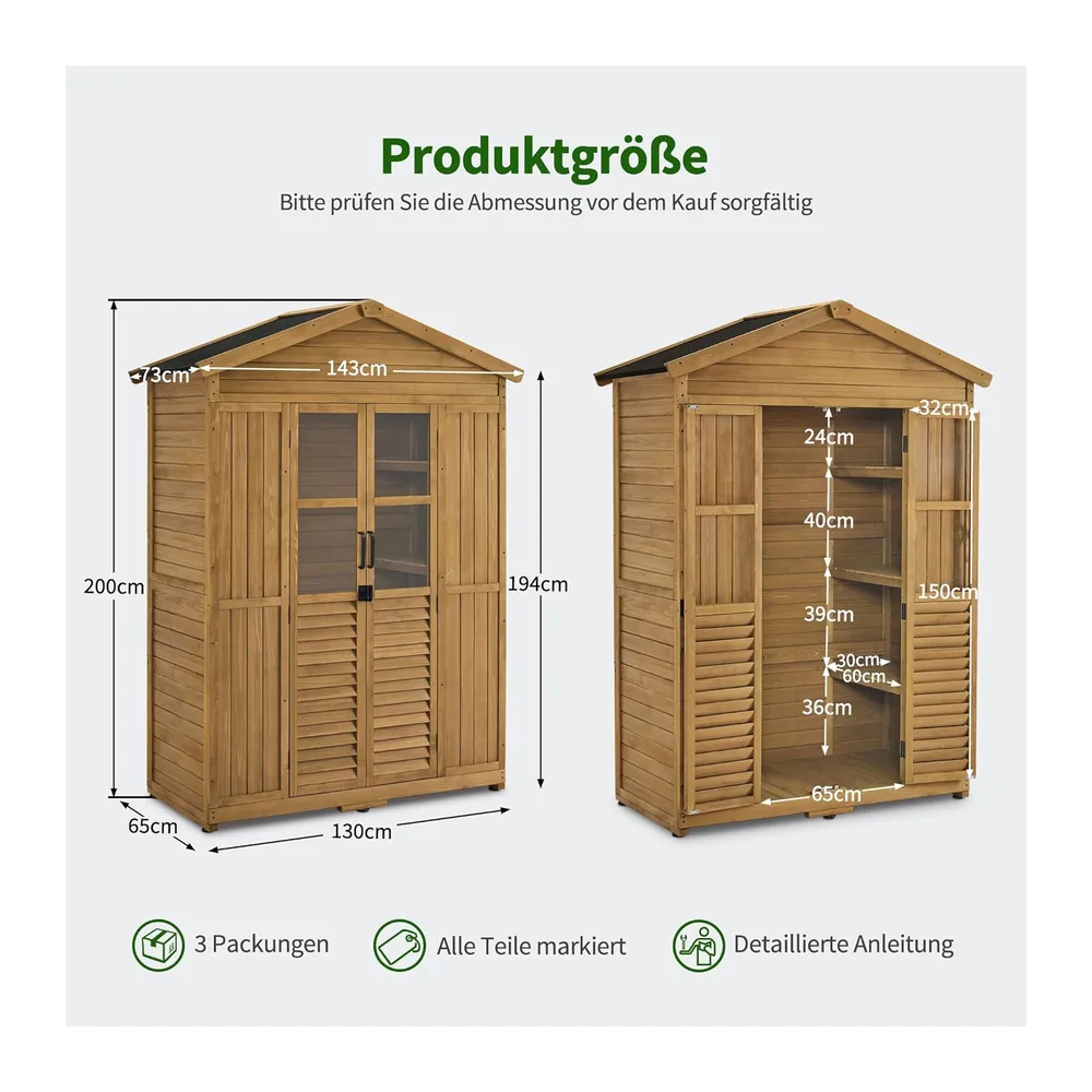 M MCombo Armoire de Jardin abri de Jardin en Bois résistant aux intempéries, Armoire à