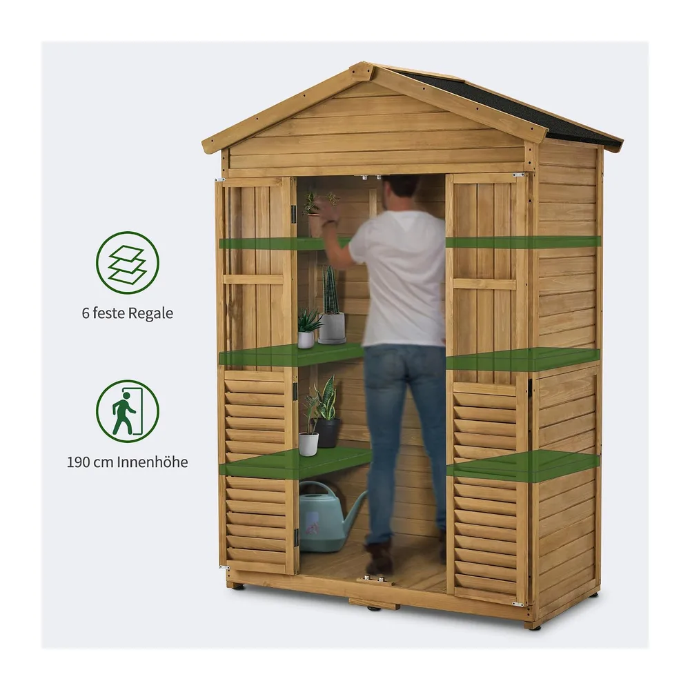 M MCombo Armoire de Jardin abri de Jardin en Bois résistant aux intempéries, Armoire à