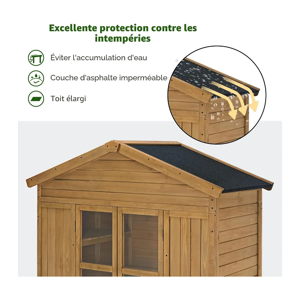 M MCombo Armoire de Jardin abri de Jardin en Bois résistant aux intempéries, Armoire à