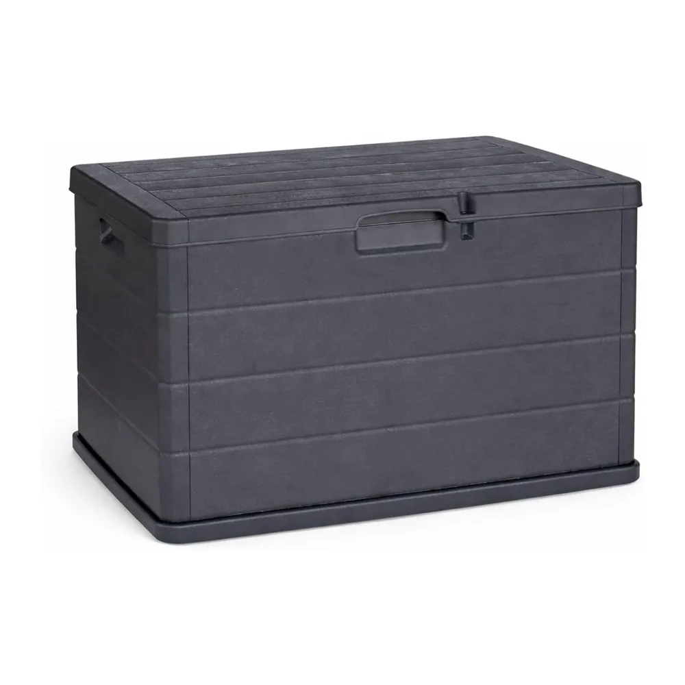 Maury's Coffre Cassapanca 170 Litres Effet Bois, Conteneur de Stockage, en Résine