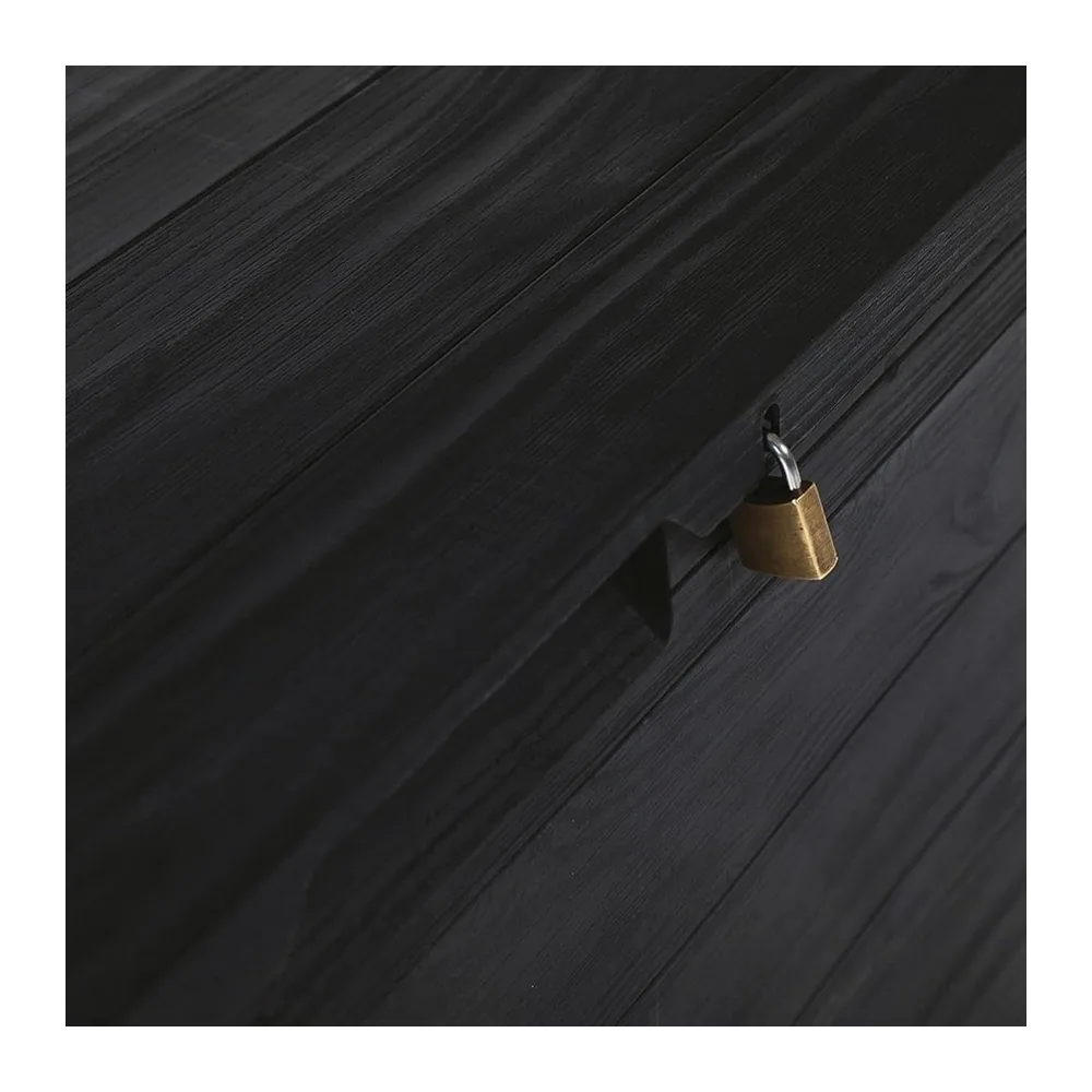 Maury's Coffre Cassapanca 170 Litres Effet Bois, Conteneur de Stockage, en Résine