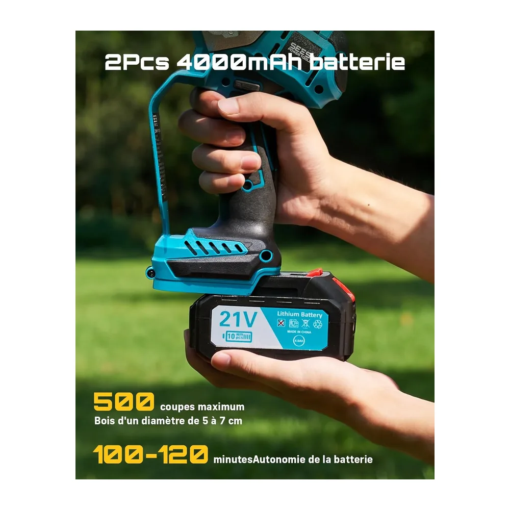 SEESII Mini Tronconneuse a Batterie 6 Pouces Compatible Makita 18V