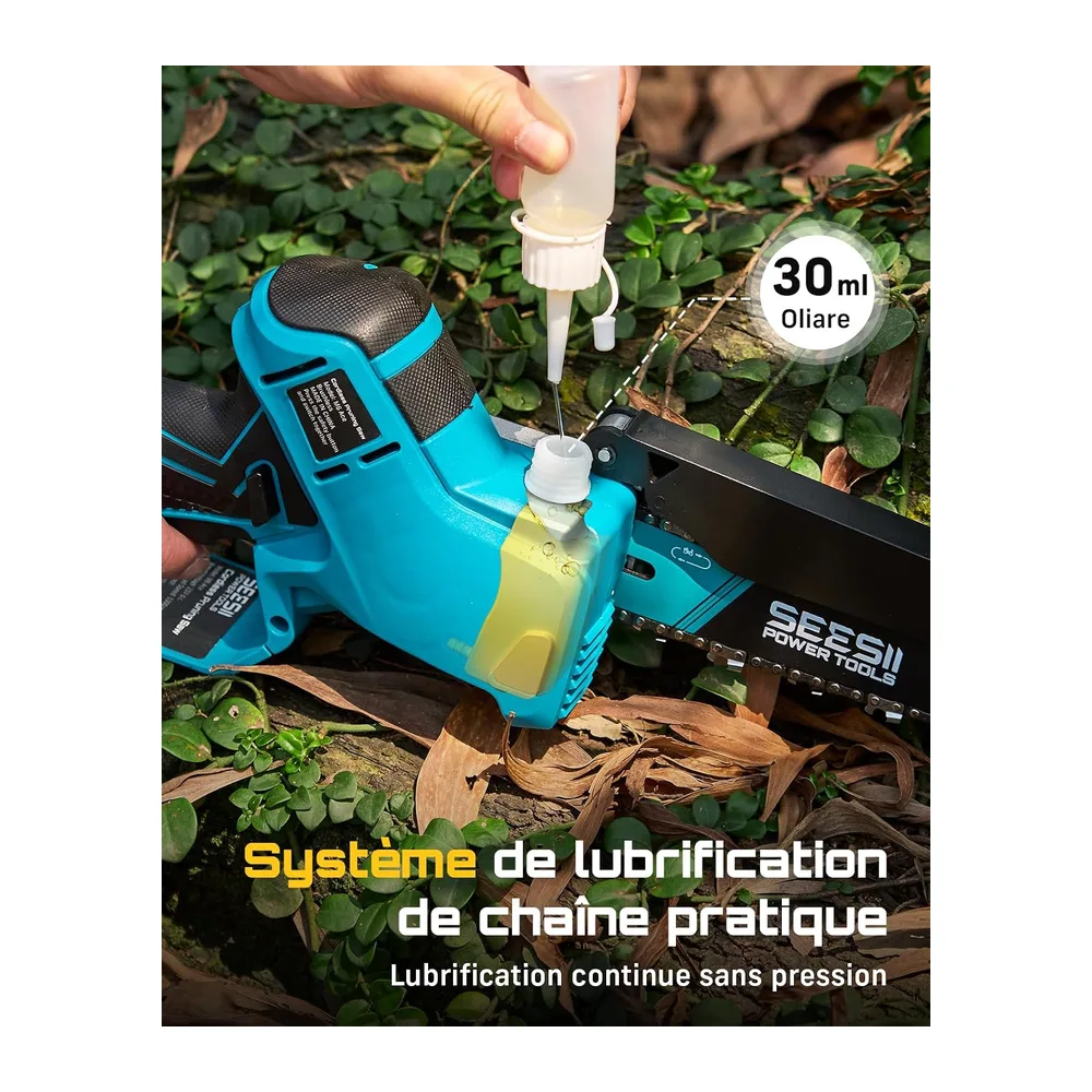 SEESII Mini Tronconneuse a Batterie 6 Pouces Compatible Makita 18V