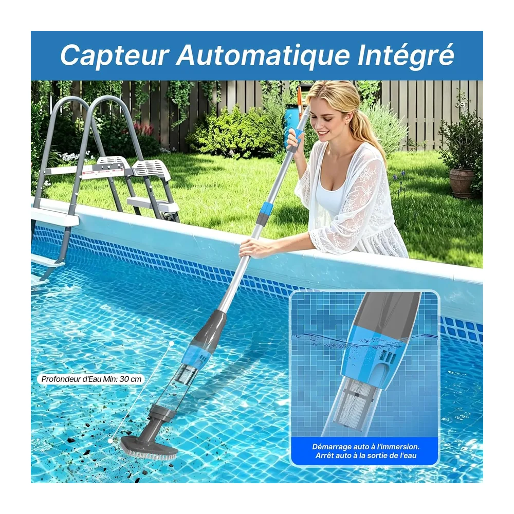 Aspirateur de Piscine sans Fil, Aspirateur pour Spa Rechargeable