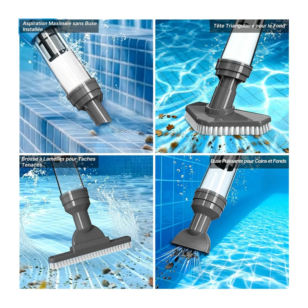 Aspirateur de Piscine sans Fil, Aspirateur pour Spa Rechargeable