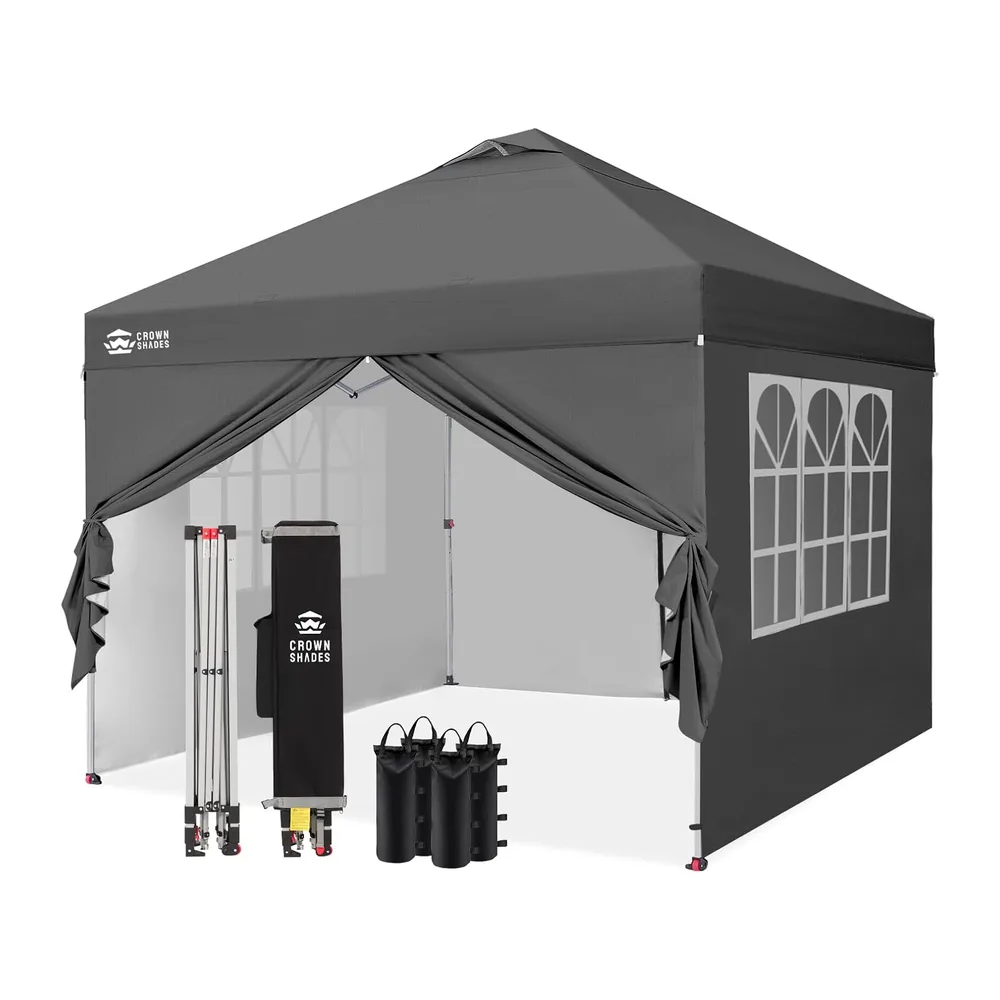 CROWN SHADES Tonnelle Pliante 3x3 Imperméable Barnum Exterieur, Gris