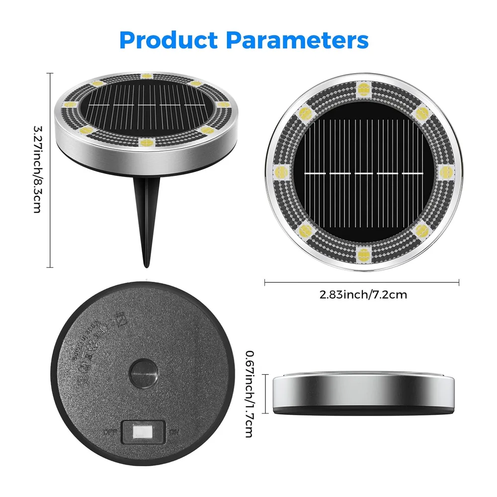 Peasur Lampe Solaire Au Sol Lot de 12, Lumiere Solaire Exterieur Jardin 8 LED, Étanche
