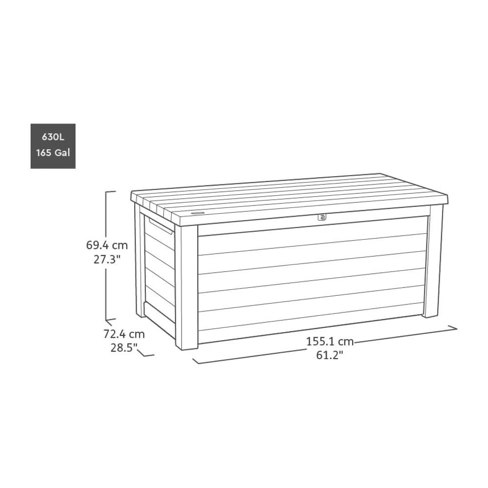 Keter Coffre de rangement jardin 630L - Collection Signature - Aspect bois Douglas