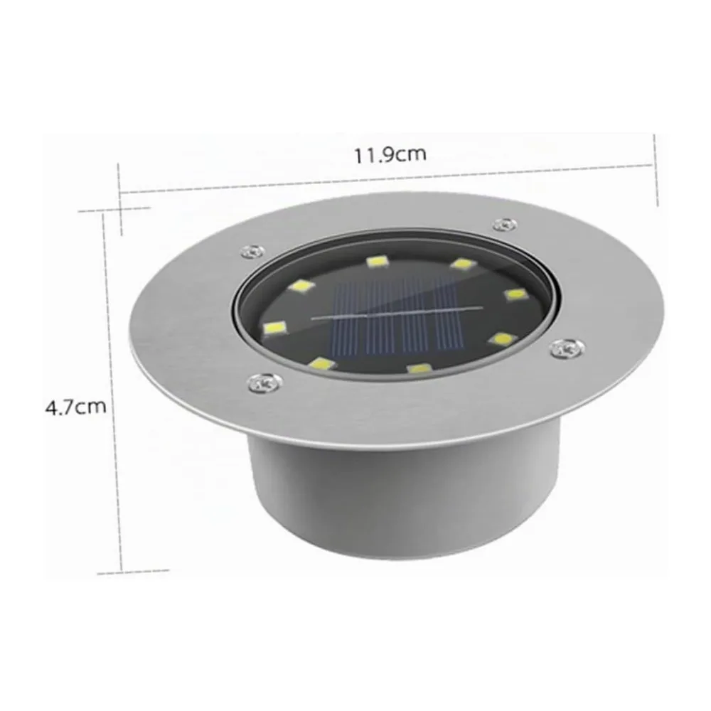 POPETPOP Spot Solaire Encastrable Étanche en Aluminium 8 Leds pour Éclairage de Sol à