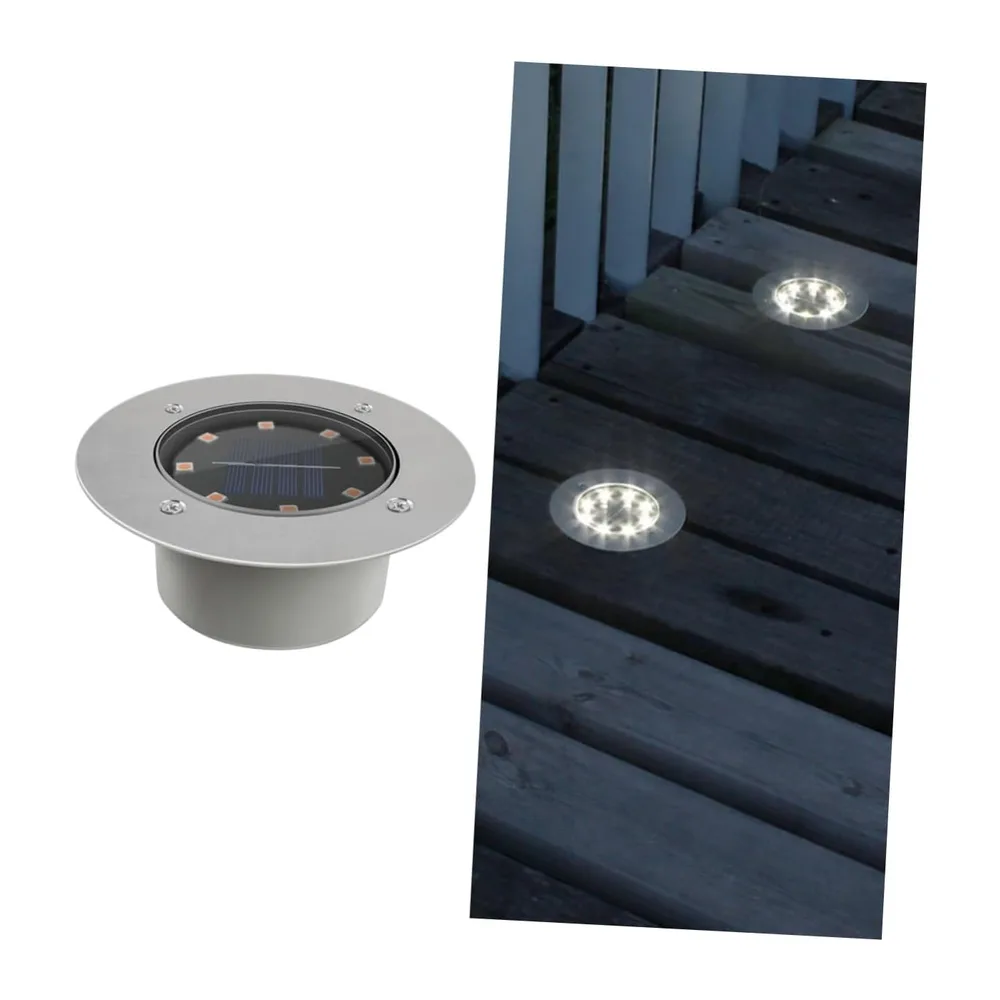 POPETPOP Spot Solaire Encastrable Étanche en Aluminium 8 Leds pour Éclairage de Sol à