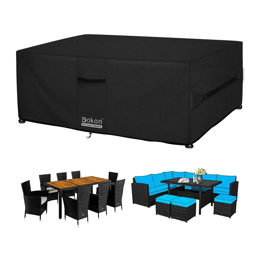 Dokon Housse Table de Jardin, Bâche Salon & Mobilier Exterieur Imperméable