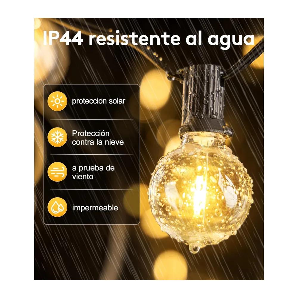30M Guirlande Lumineuse Exterieur LED - Guinguette Lumières Exterieure G40