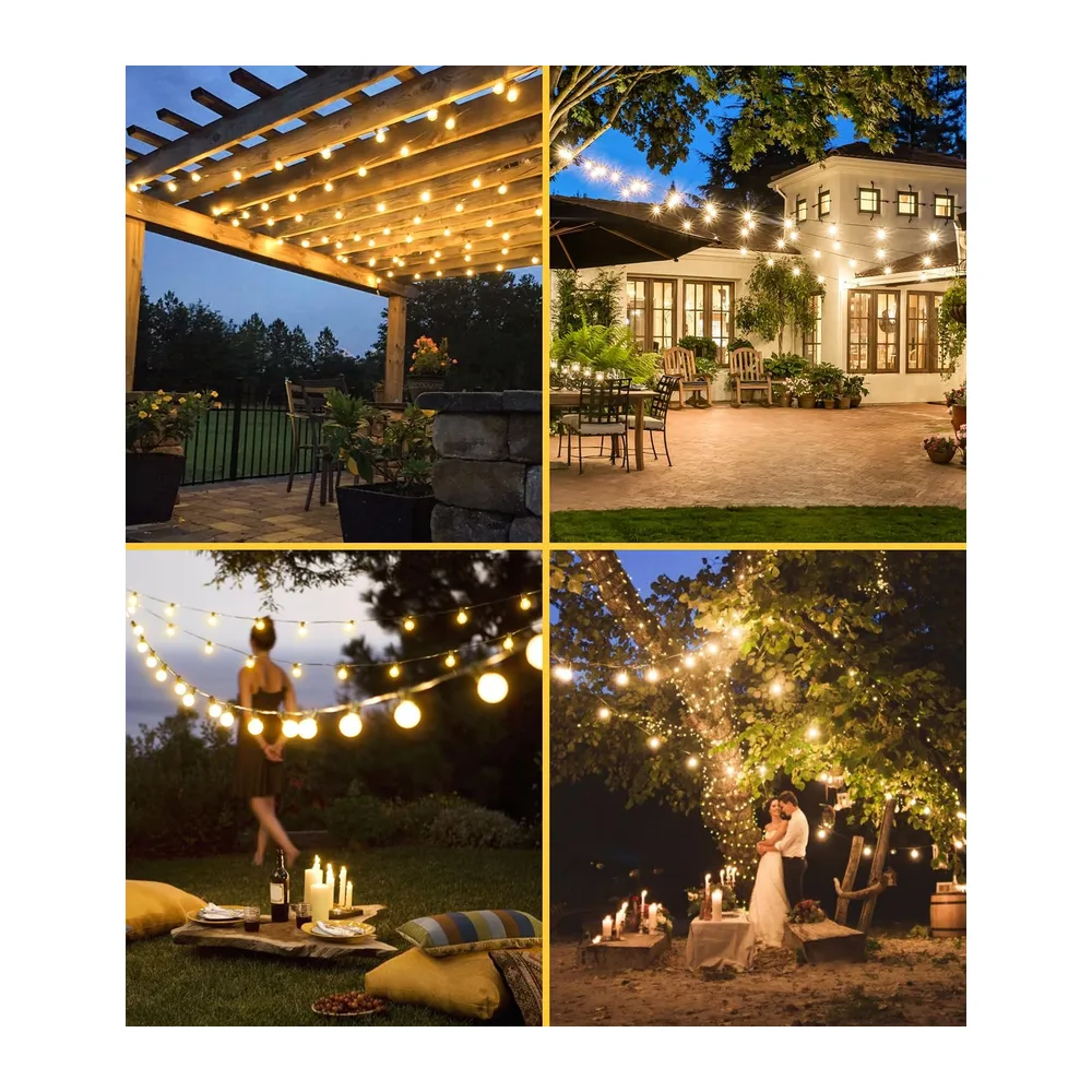 30M Guirlande Lumineuse Exterieur LED - Guinguette Lumières Exterieure G40
