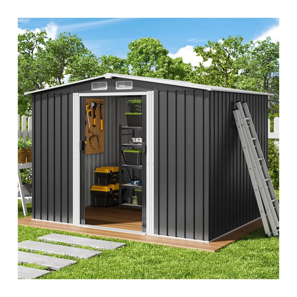 Xbro Abri à outils en métal 5 m², abri de jardin d'extérieur avec toit incliné et porte