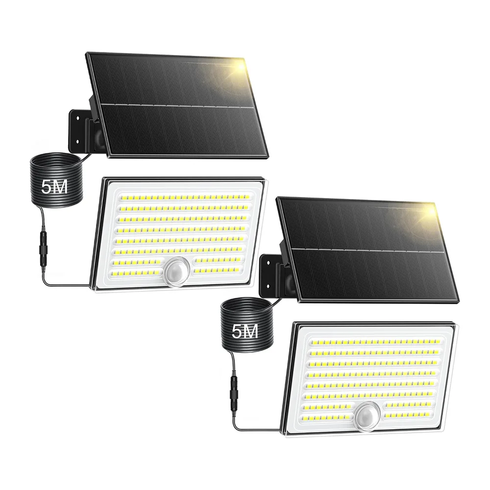 Lampe Solaire Extérieur avec Détecteur de Mouvement, Lumière Solaire Extérieur avec 4