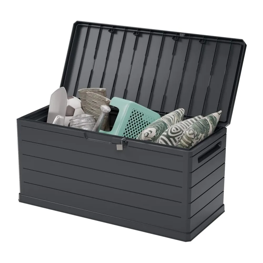 Art Plast - Coffre de Rangement extérieur 350L - Coffre de Jardin Gris 118.5x52x57cm