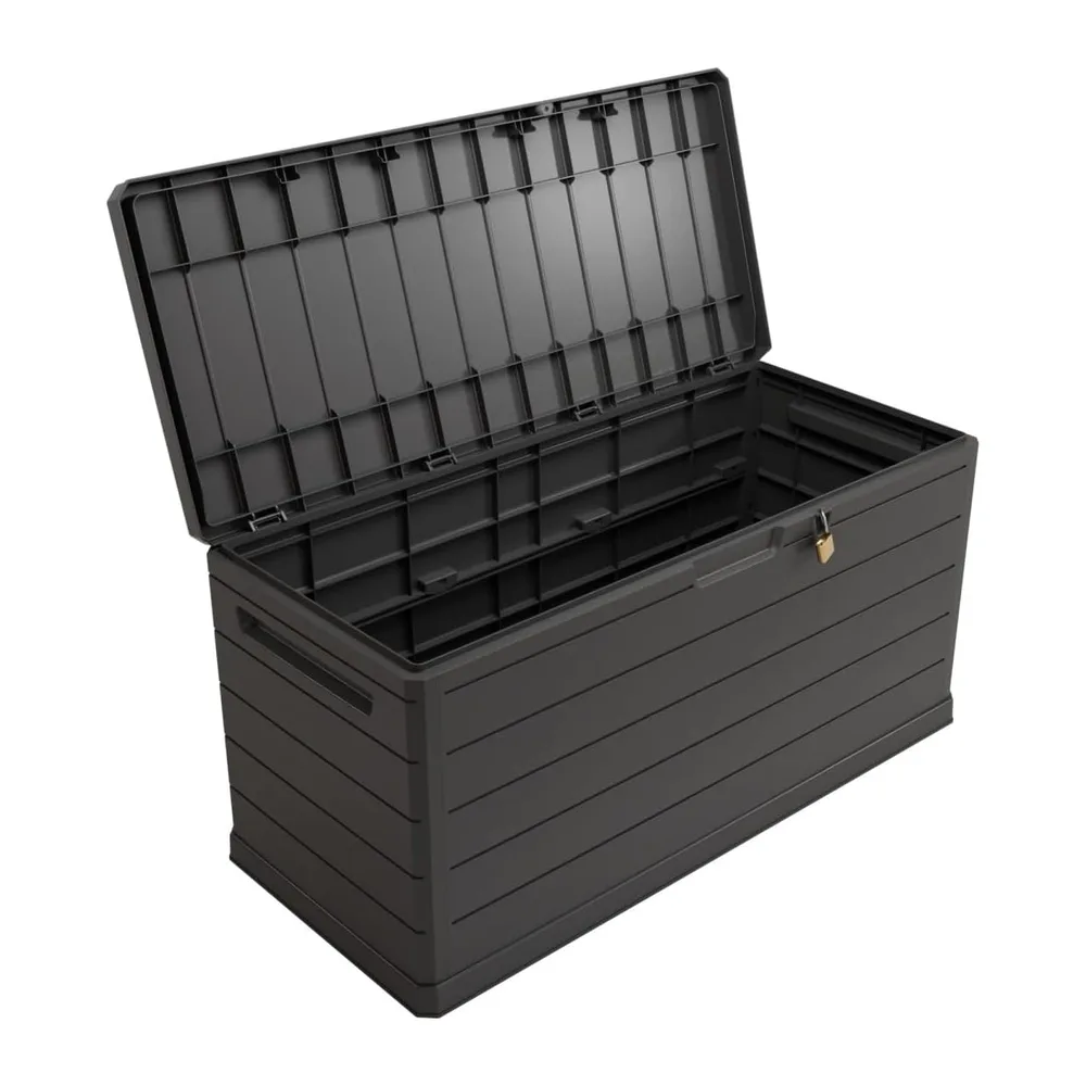 Art Plast - Coffre de Rangement extérieur 350L - Coffre de Jardin Gris 118.5x52x57cm