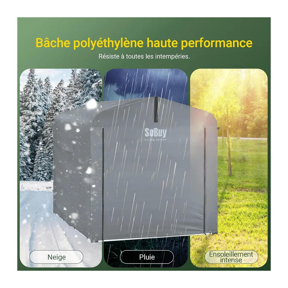 SoBuy Abri de Jardin Exterieur pour 2-4 Vélos Étanche 159x219x165cm Jardin
