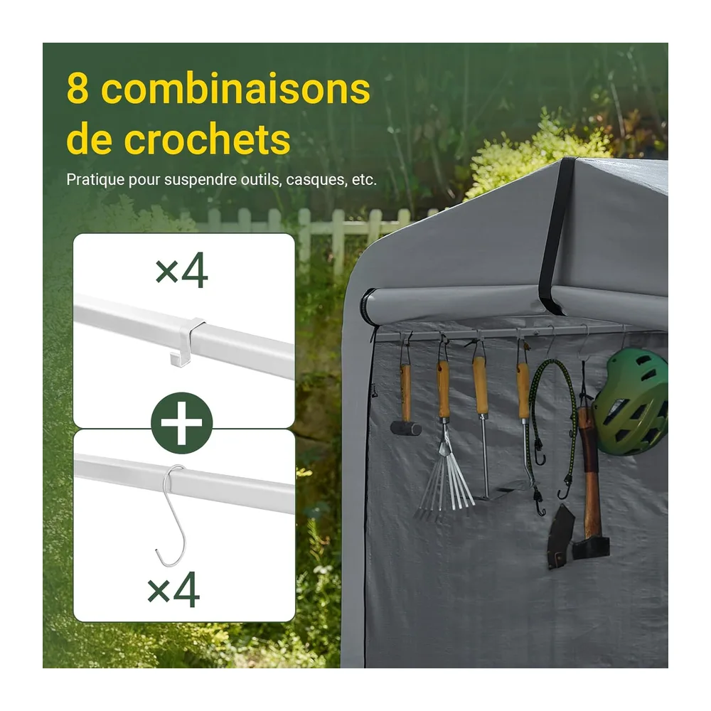 SoBuy Abri de Jardin Exterieur pour 2-4 Vélos Étanche 159x219x165cm Jardin