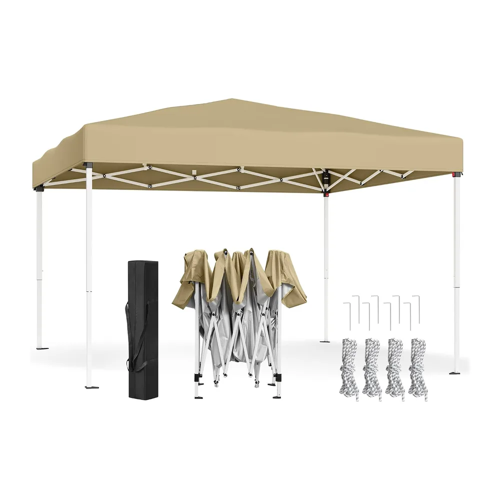 SONGMICS Tonnelle 3 x 3 m, Chapiteau Pliable, Protection Solaire, Résistante aux Petites