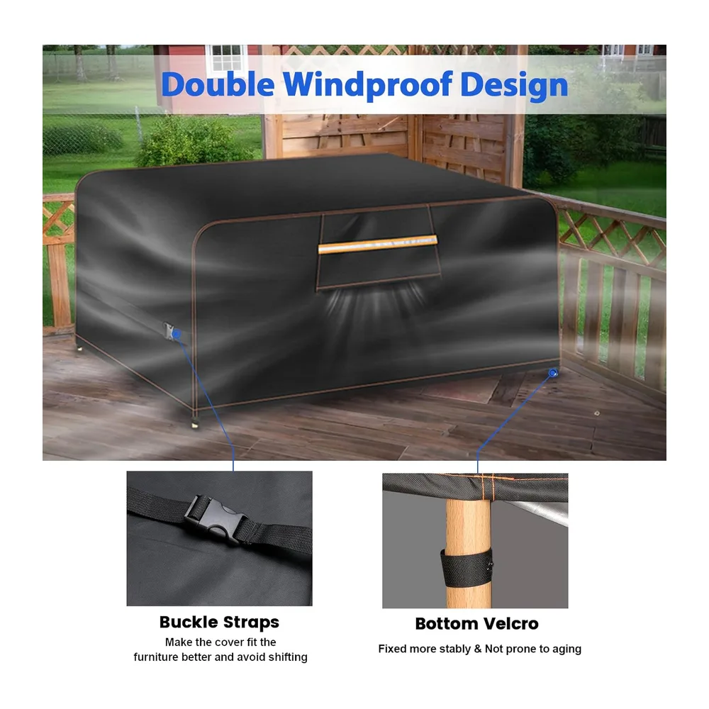 Housse Table De Jardin Avec éVent D’Air 420D Oxford Housse Protection Salon De Jardin
