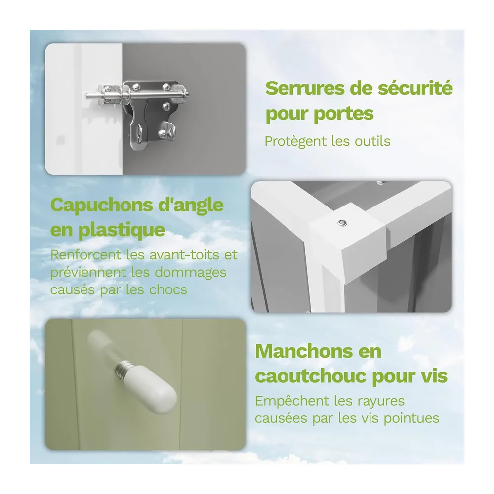 Triumphkey Abri de Jardin en Métal 95 x 98 cm Étanche avec Toit Incliné et Porte