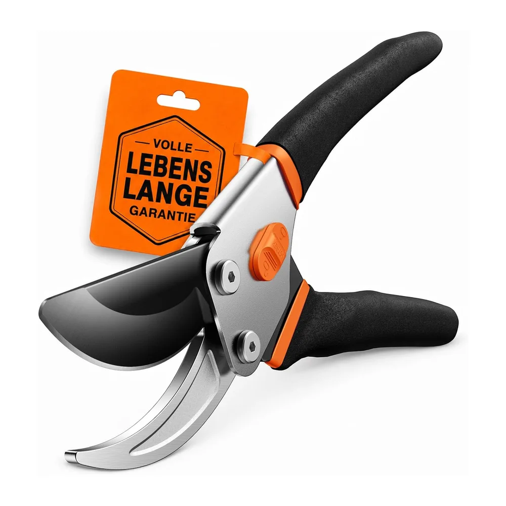 Sécateur de Jardin Bypass 21,5 cm – avec Lame SK5 & Ressort Scellé pour Mains Fragiles