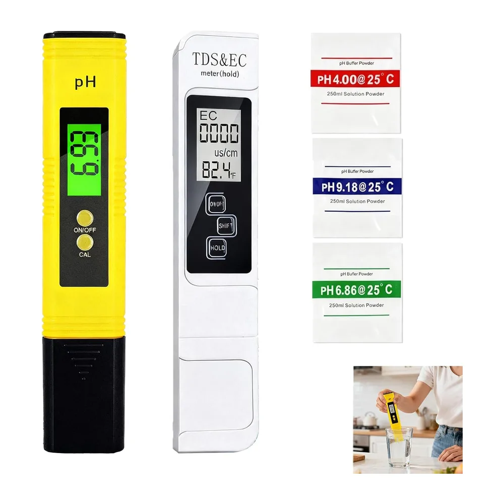 4 en 1 PH TDS Testeur qualité l'eau, Testeur pH Mètre électronique, TDS EC Mètre