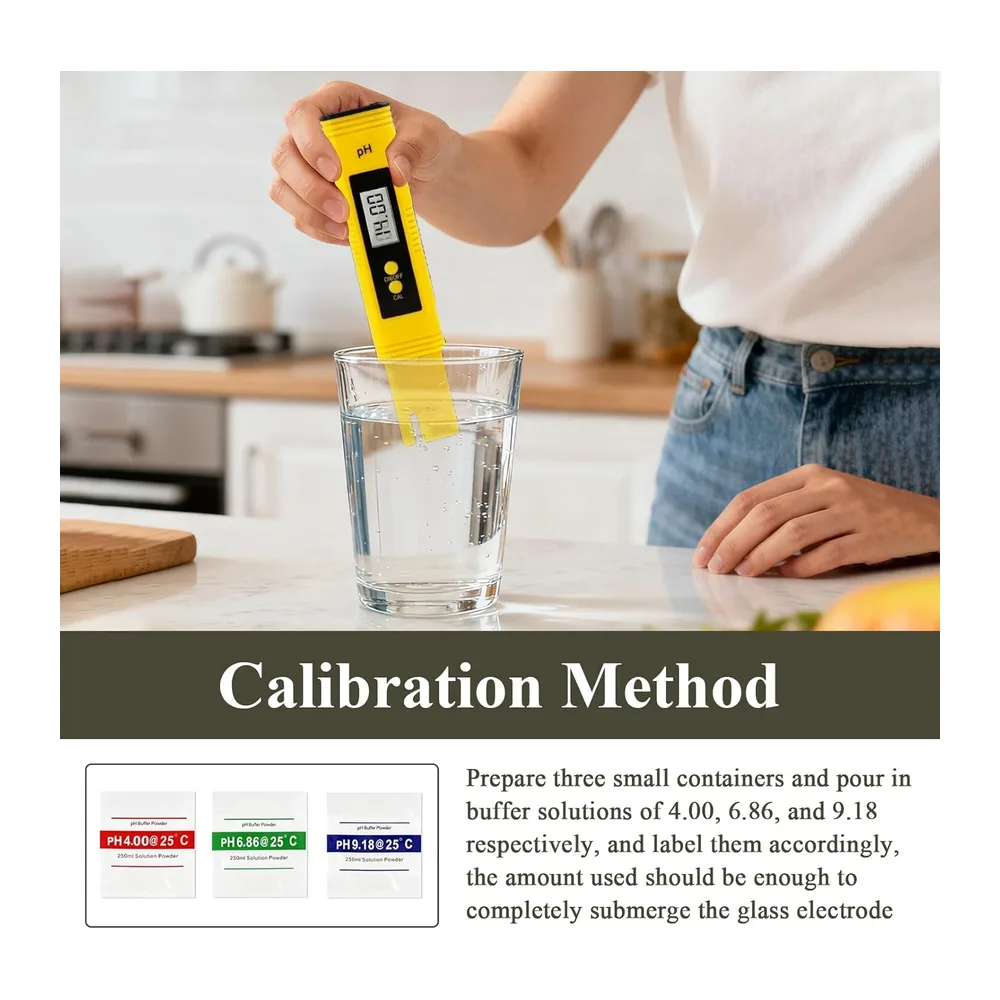 4 en 1 PH TDS Testeur qualité l'eau, Testeur pH Mètre électronique, TDS EC Mètre